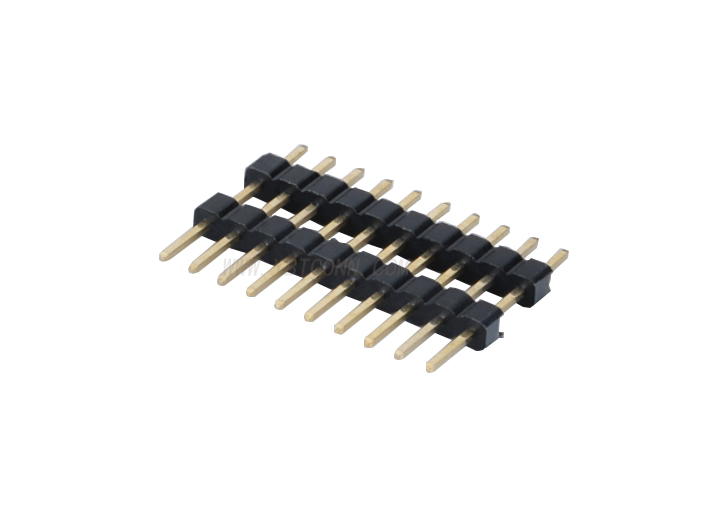 排针 PH2.54mm DIP180° 单排双塑